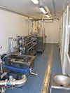 Containerised milk processing, pre press vat, horizontal cheese press, salting vat, lavatory